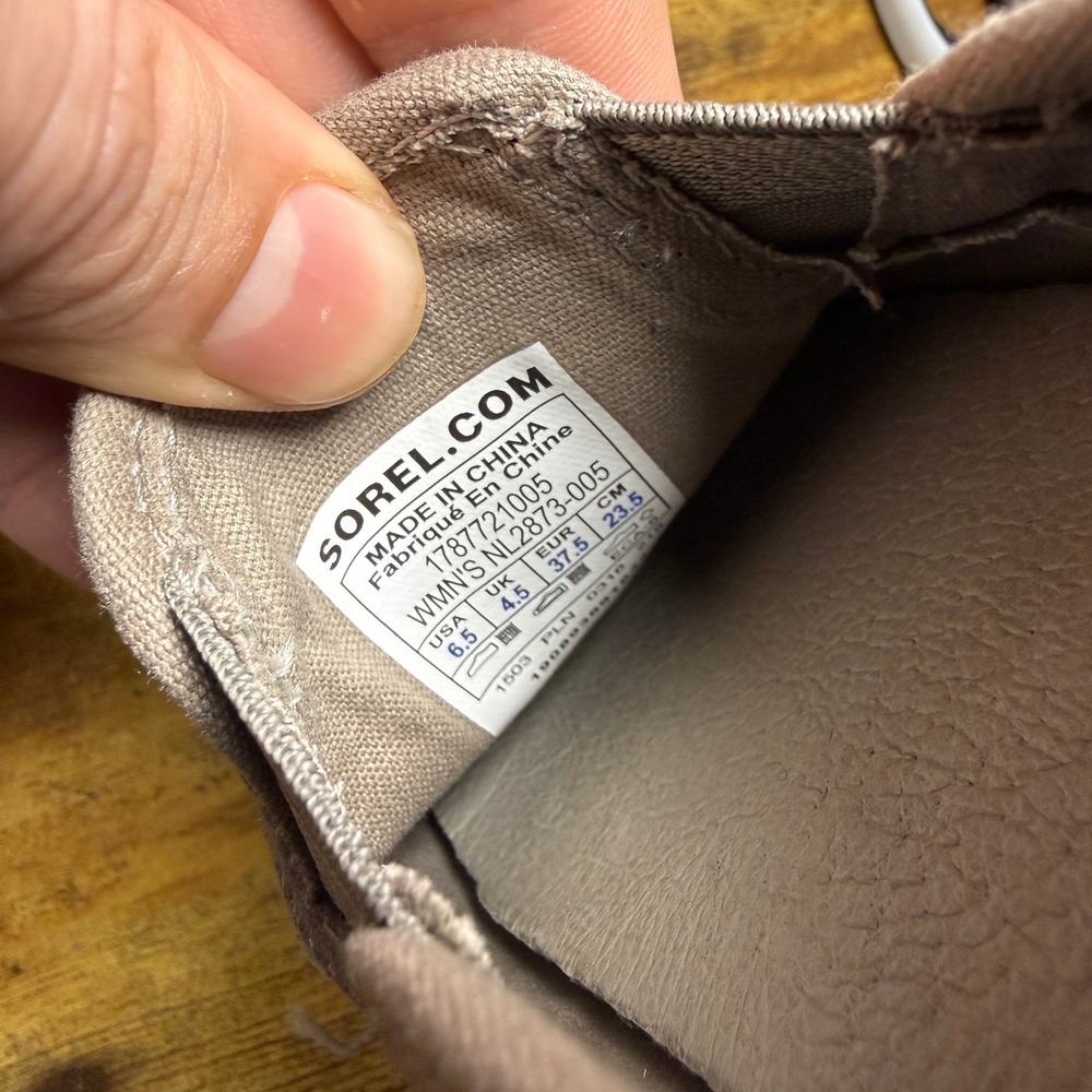 Sorel Ella NL2873-005 Ash Brown Suede Slip On Sneakers Womens 6.5 - Picture 7 of 7